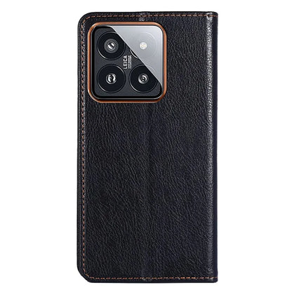 For Xiaomi 14 Pro Magnetic Case Solid Color Leather Wallet Stand Phone Cover