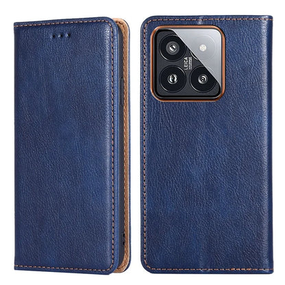 For Xiaomi 14 Pro Magnetic Case Solid Color Leather Wallet Stand Phone Cover