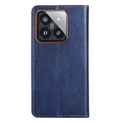 For Xiaomi 14 Pro Magnetic Case Solid Color Leather Wallet Stand Phone Cover
