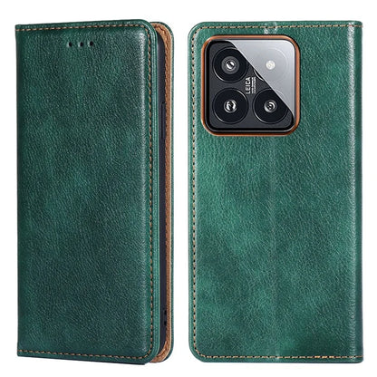 For Xiaomi 14 Pro Magnetic Case Solid Color Leather Wallet Stand Phone Cover