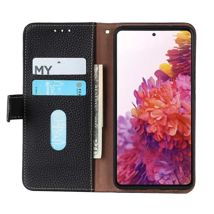 KHAZNEH For Samsung Galaxy A35 5G Genuine Cow Leather Case Magnetic Closure Stand Function