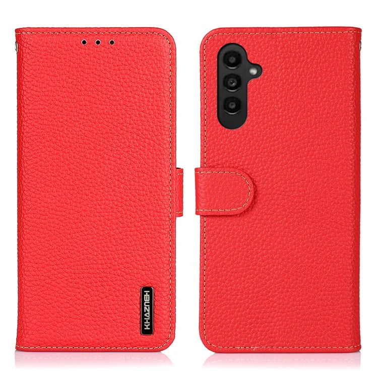 KHAZNEH For Samsung Galaxy A35 5G Genuine Cow Leather Case Magnetic Closure Stand Function