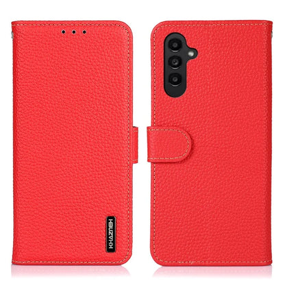KHAZNEH For Samsung Galaxy A35 5G Genuine Cow Leather Case Magnetic Closure Stand Function