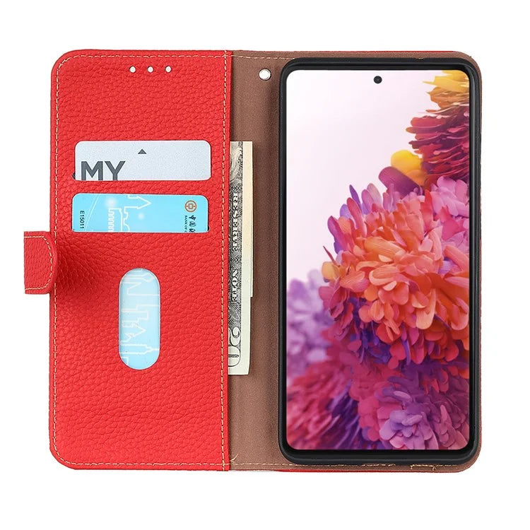 KHAZNEH For Samsung Galaxy A35 5G Genuine Cow Leather Case Magnetic Closure Stand Function