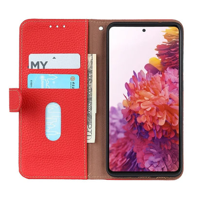 KHAZNEH For Samsung Galaxy A35 5G Genuine Cow Leather Case Magnetic Closure Stand Function