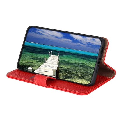 KHAZNEH For Samsung Galaxy A35 5G Genuine Cow Leather Case Magnetic Closure Stand Function
