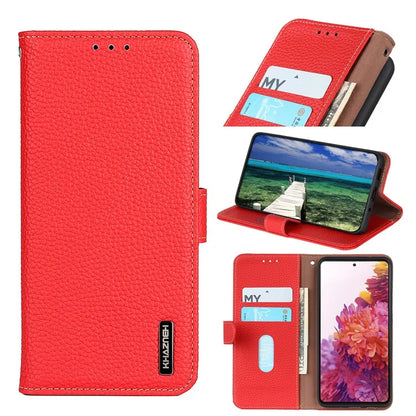 KHAZNEH For Samsung Galaxy A35 5G Genuine Cow Leather Case Magnetic Closure Stand Function