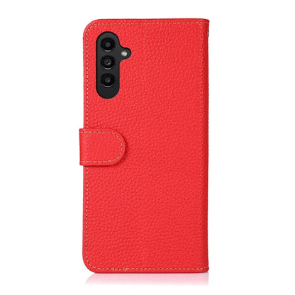 KHAZNEH For Samsung Galaxy A35 5G Genuine Cow Leather Case Magnetic Closure Stand Function