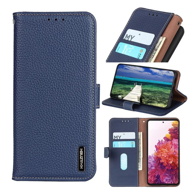 KHAZNEH For Samsung Galaxy A35 5G Genuine Cow Leather Case Magnetic Closure Stand Function