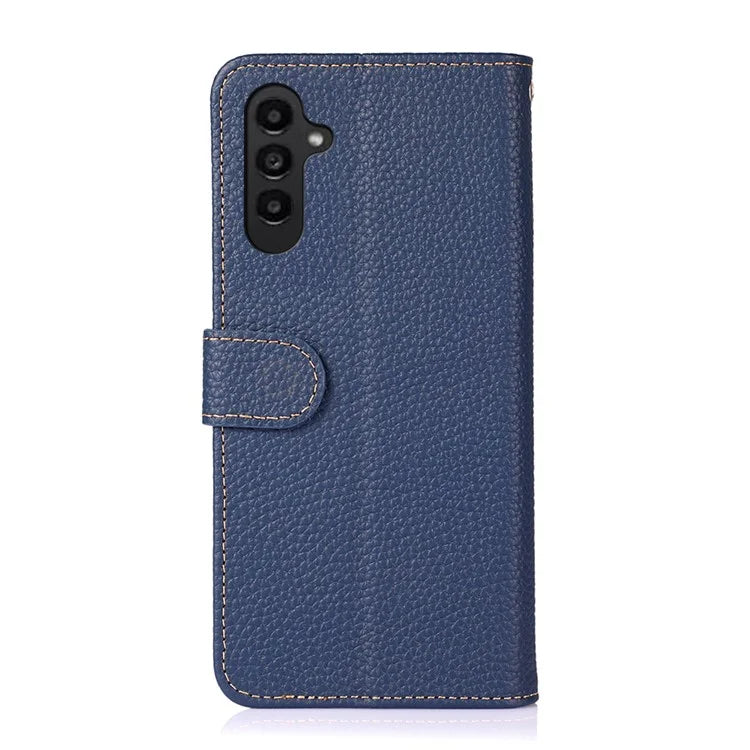 KHAZNEH For Samsung Galaxy A35 5G Genuine Cow Leather Case Magnetic Closure Stand Function