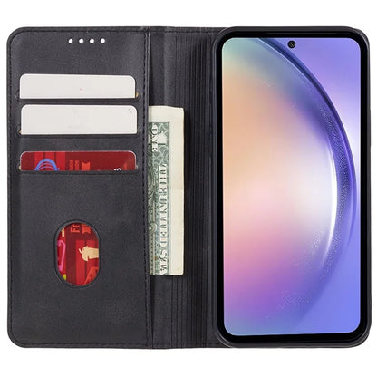 For Samsung Galaxy A55 5G Case Calf Texture PU Leather Shell Slim-Fit Mobile Phone Cover