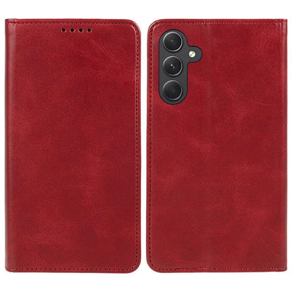 For Samsung Galaxy A55 5G Case Calf Texture PU Leather Shell Slim-Fit Mobile Phone Cover