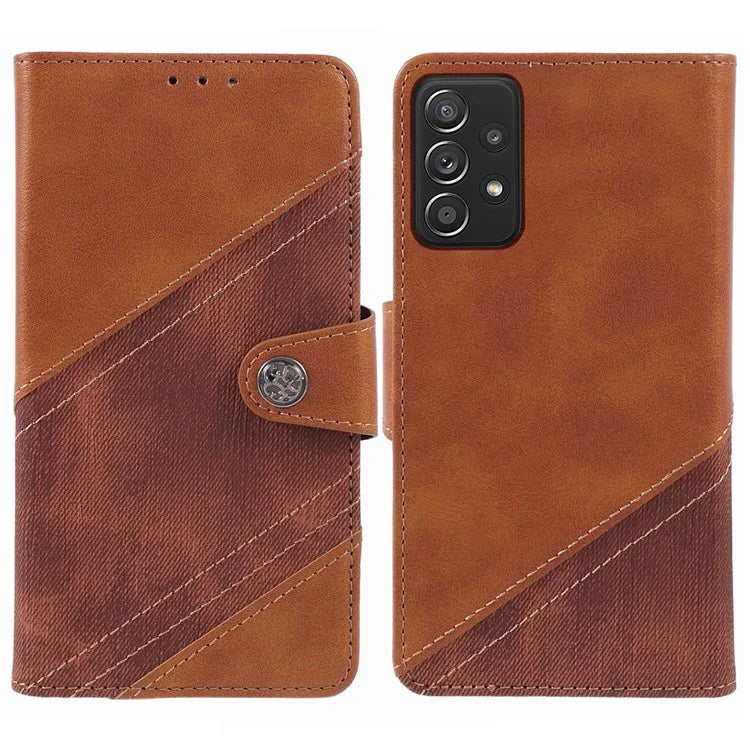 For Samsung Galaxy A52 5G / A52s 5G / A52 4G TPU + PU Leather Cover Splicing Style Phone Case Wallet