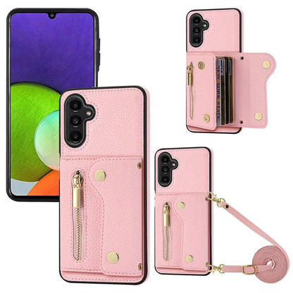 DF-09 For Samsung Galaxy A14 4G / 5G Crossbody Wallet Case with Card Holder
