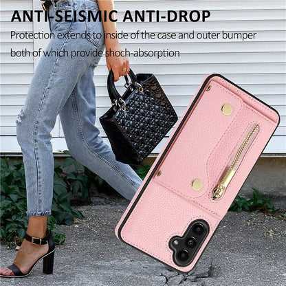 DF-09 For Samsung Galaxy A14 4G / 5G Crossbody Wallet Case with Card Holder