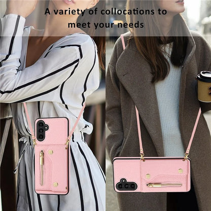 DF-09 For Samsung Galaxy A14 4G / 5G Crossbody Wallet Case with Card Holder