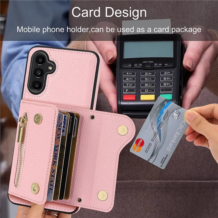 DF-09 For Samsung Galaxy A14 4G / 5G Crossbody Wallet Case with Card Holder