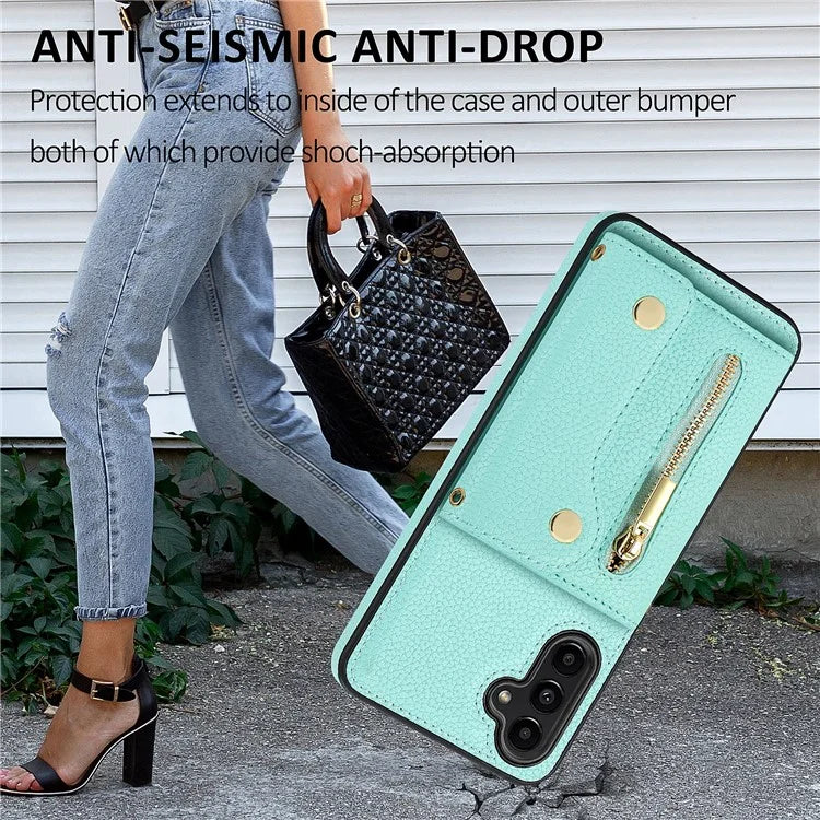 DF-09 For Samsung Galaxy A14 4G / 5G Crossbody Wallet Case with Card Holder
