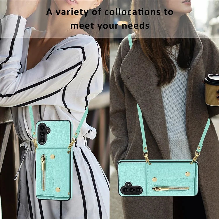 DF-09 For Samsung Galaxy A14 4G / 5G Crossbody Wallet Case with Card Holder