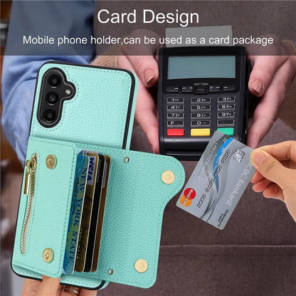 DF-09 For Samsung Galaxy A14 4G / 5G Crossbody Wallet Case with Card Holder