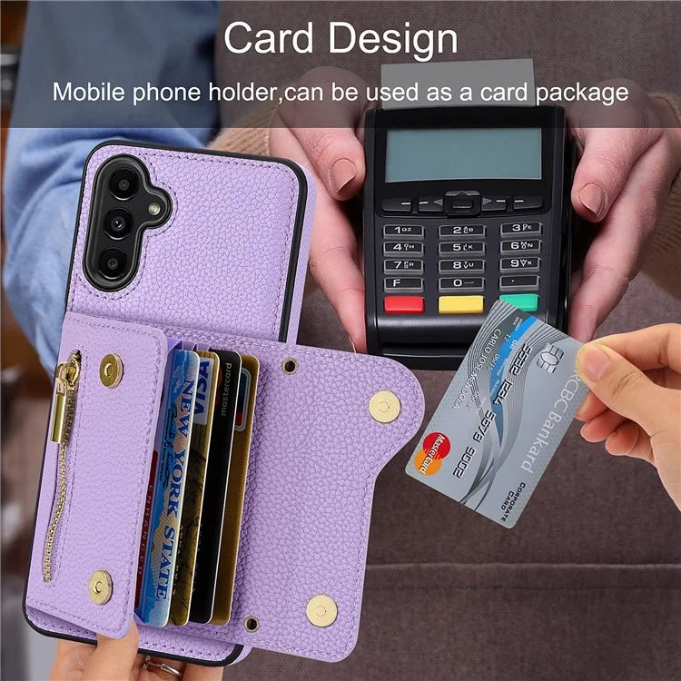 DF-09 For Samsung Galaxy A14 4G / 5G Crossbody Wallet Case with Card Holder