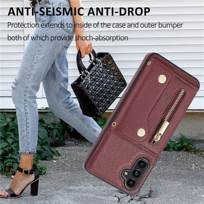 DF-09 For Samsung Galaxy A14 4G / 5G Crossbody Wallet Case with Card Holder