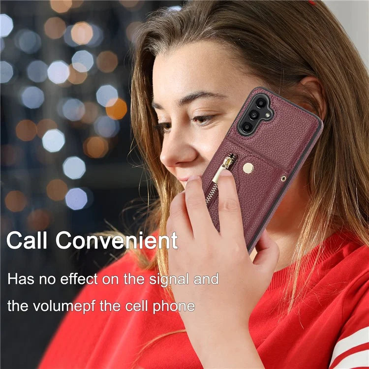 DF-09 For Samsung Galaxy A14 4G / 5G Crossbody Wallet Case with Card Holder
