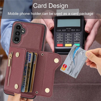 DF-09 For Samsung Galaxy A14 4G / 5G Crossbody Wallet Case with Card Holder