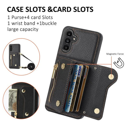 DF-09 For Samsung Galaxy A14 4G / 5G Crossbody Wallet Case with Card Holder