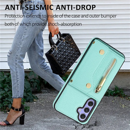 DF-09 for Samsung Galaxy A25 5G (Global) (161.0 x 76.5 x 8.3mm) Accordion Card Case with Convenient Cross-Body Strap