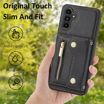 DF-09 for Samsung Galaxy A24 4G (162.1 x 77.6 x 8.3mm) Crossbody Phone Case with Credit Card Slot and Kickstand