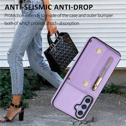 DF-09 Crossbody for Samsung Galaxy S24+ Phone Case Wallet Cover with Accordion Design