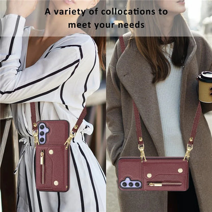DF-09 Crossbody for Samsung Galaxy S24+ Phone Case Wallet Cover with Accordion Design