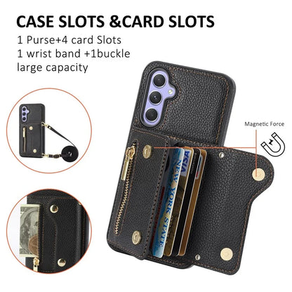 DF-09 Crossbody for Samsung Galaxy S24+ Phone Case Wallet Cover with Accordion Design