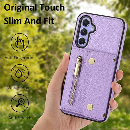 DF-09 Card Case for Samsung Galaxy A34 5G Purse Phone Case with Detachable Strap