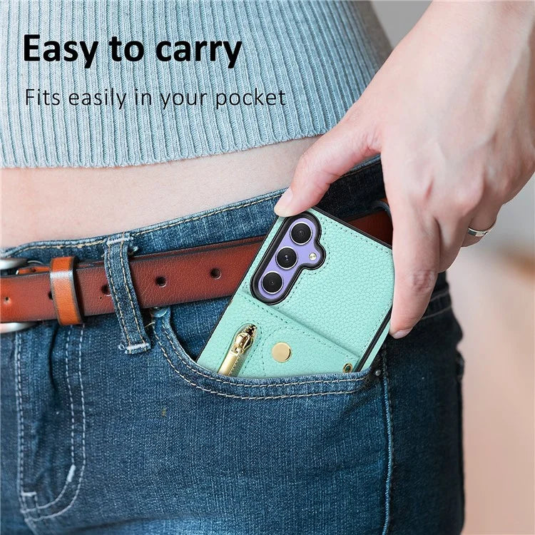 DF-09 Card Case for Samsung Galaxy A34 5G Purse Phone Case with Detachable Strap