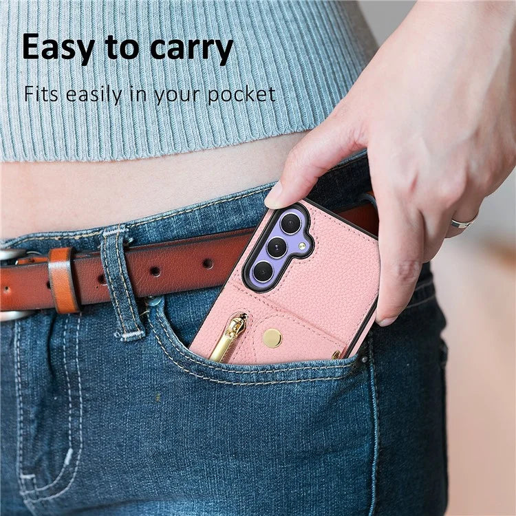 DF-09 Card Case for Samsung Galaxy A34 5G Purse Phone Case with Detachable Strap