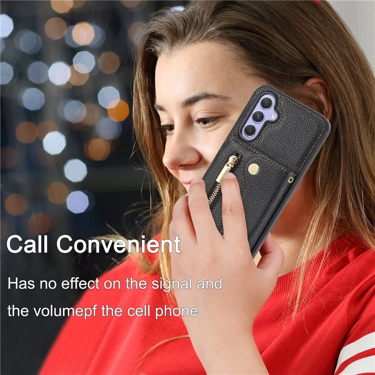 DF-09 Card Case for Samsung Galaxy A34 5G Purse Phone Case with Detachable Strap