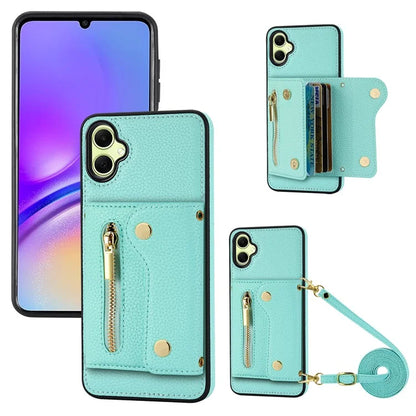 DF-09 Card Holder Case for Samsung Galaxy A05 4G Crossbody Leather Zipper Phone Cover