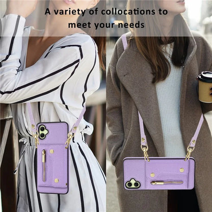 DF-09 Card Holder Case for Samsung Galaxy A05 4G Crossbody Leather Zipper Phone Cover