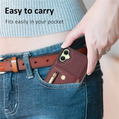 DF-09 Card Holder Case for Samsung Galaxy A05 4G Crossbody Leather Zipper Phone Cover