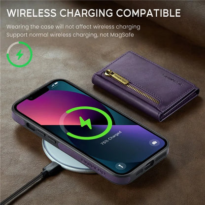 DG.MING M5 Series For iPhone 13 6.1 inch Magnetic Phone Case Detachable Kickstand Cover