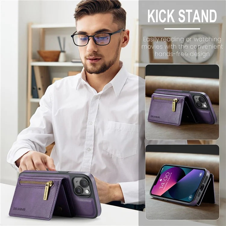 DG.MING M5 Series For iPhone 13 6.1 inch Magnetic Phone Case Detachable Kickstand Cover