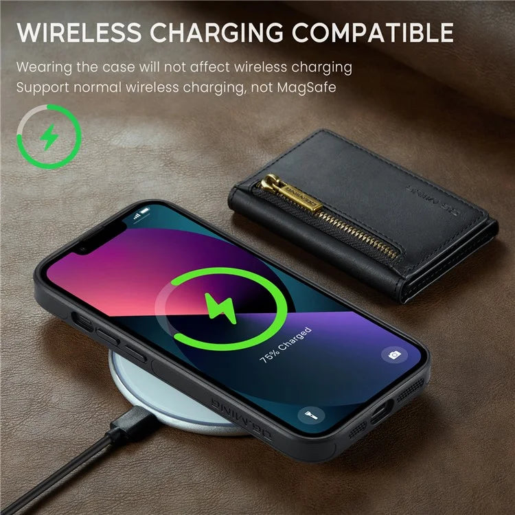 DG.MING M5 Series For iPhone 13 6.1 inch Magnetic Phone Case Detachable Kickstand Cover