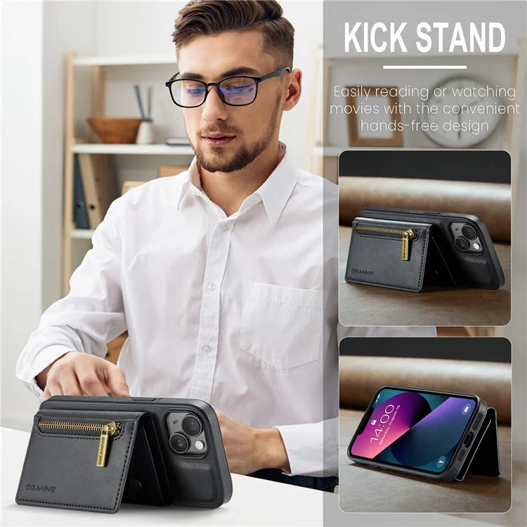 DG.MING M5 Series For iPhone 13 6.1 inch Magnetic Phone Case Detachable Kickstand Cover