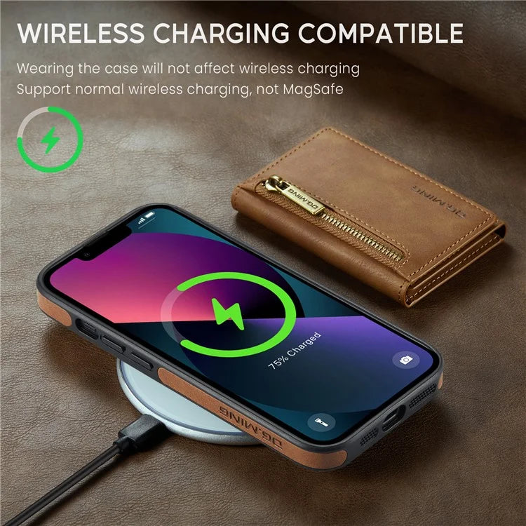 DG.MING M5 Series For iPhone 13 6.1 inch Magnetic Phone Case Detachable Kickstand Cover