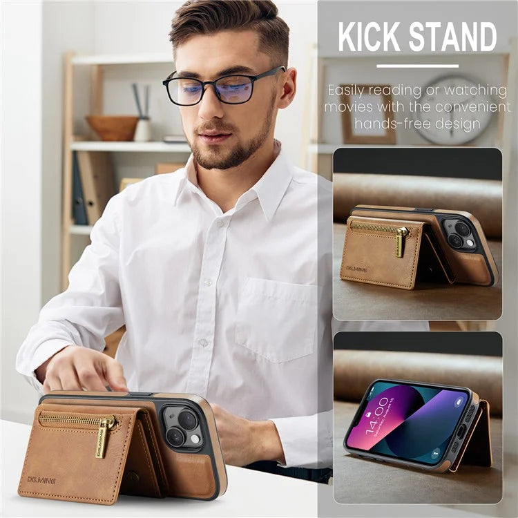 DG.MING M5 Series For iPhone 13 6.1 inch Magnetic Phone Case Detachable Kickstand Cover
