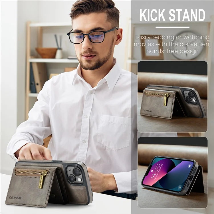 DG.MING M5 Series For iPhone 13 6.1 inch Magnetic Phone Case Detachable Kickstand Cover