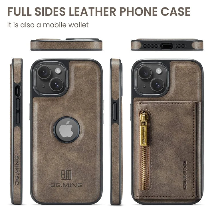 DG.MING M5 Series For iPhone 13 6.1 inch Magnetic Phone Case Detachable Kickstand Cover