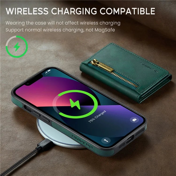 DG.MING M5 Series For iPhone 13 6.1 inch Magnetic Phone Case Detachable Kickstand Cover